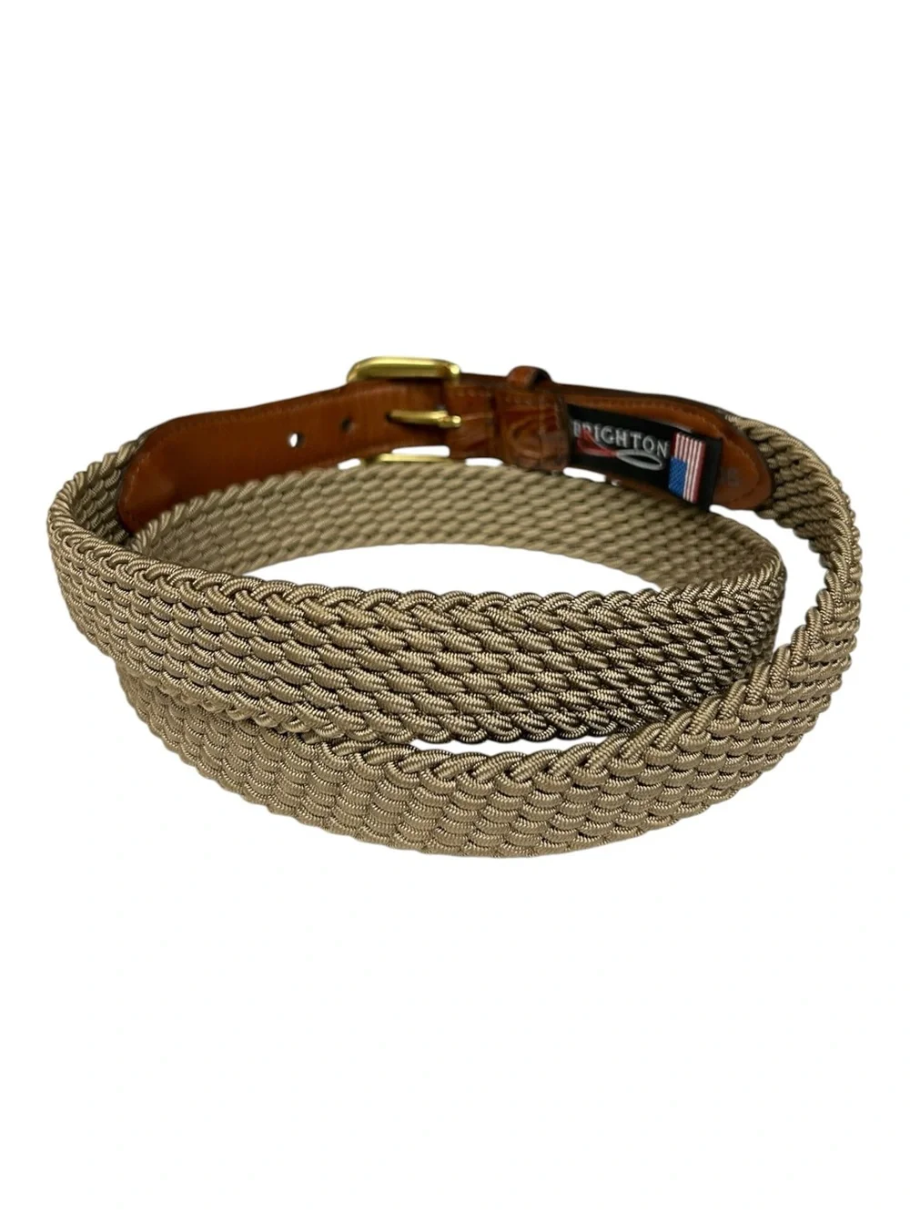 Vintage Brighton Brown Leather Woven Belt Size 40 Men's Belt Woven